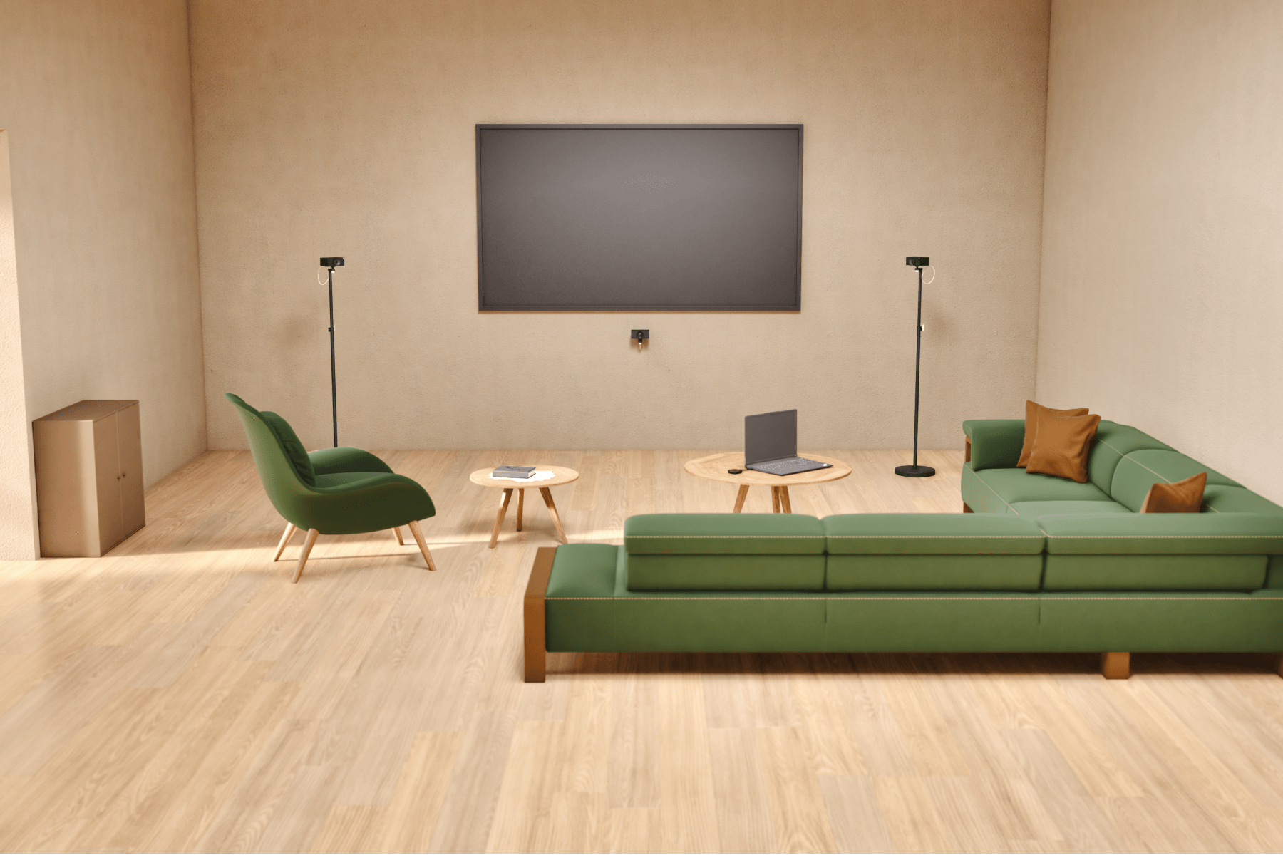 Large meeting room with Huddly Crew + Barco ClickShare CX50