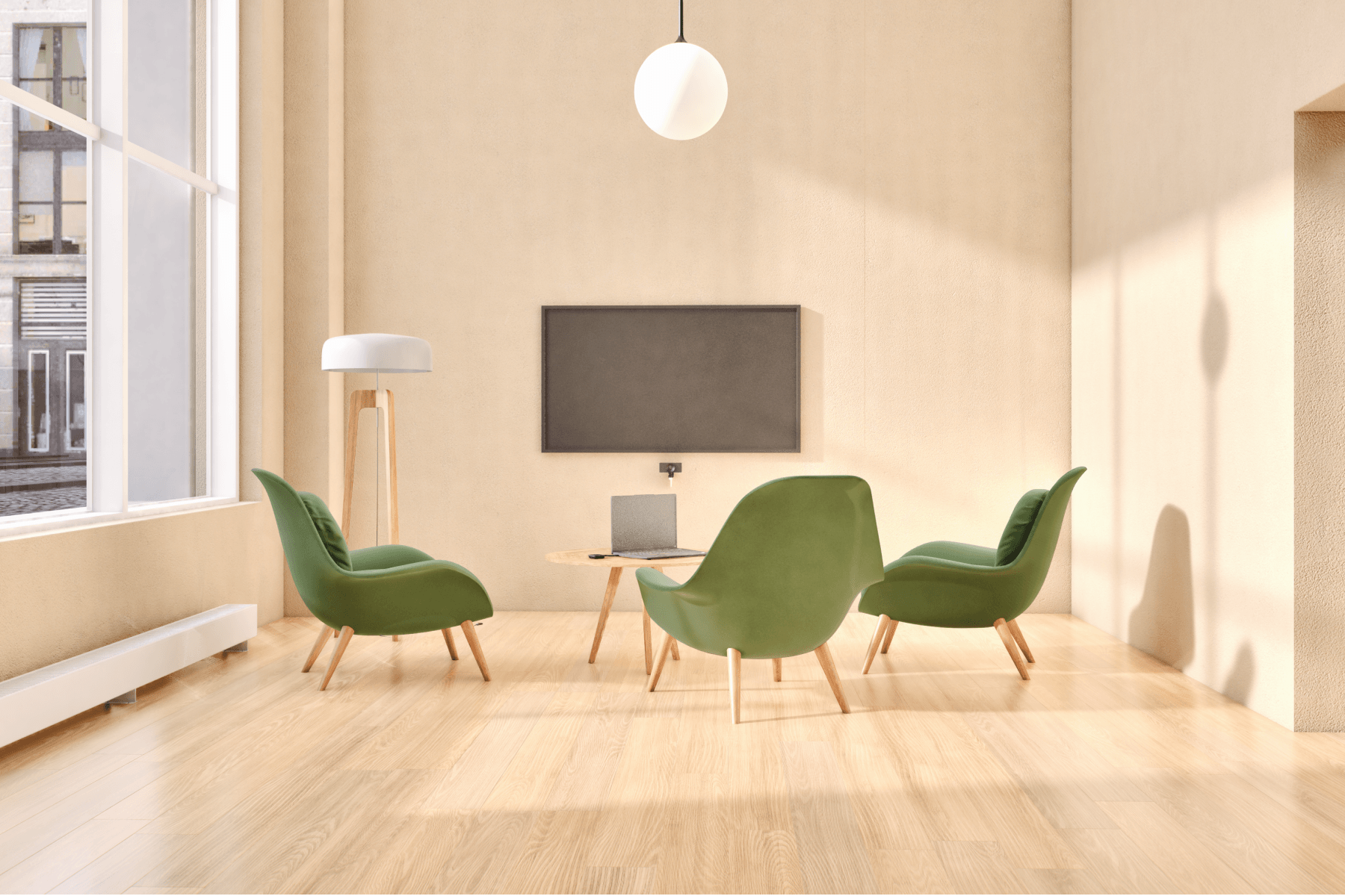 Medium meeting room with Huddly L1 + Barco ClickShare CX30