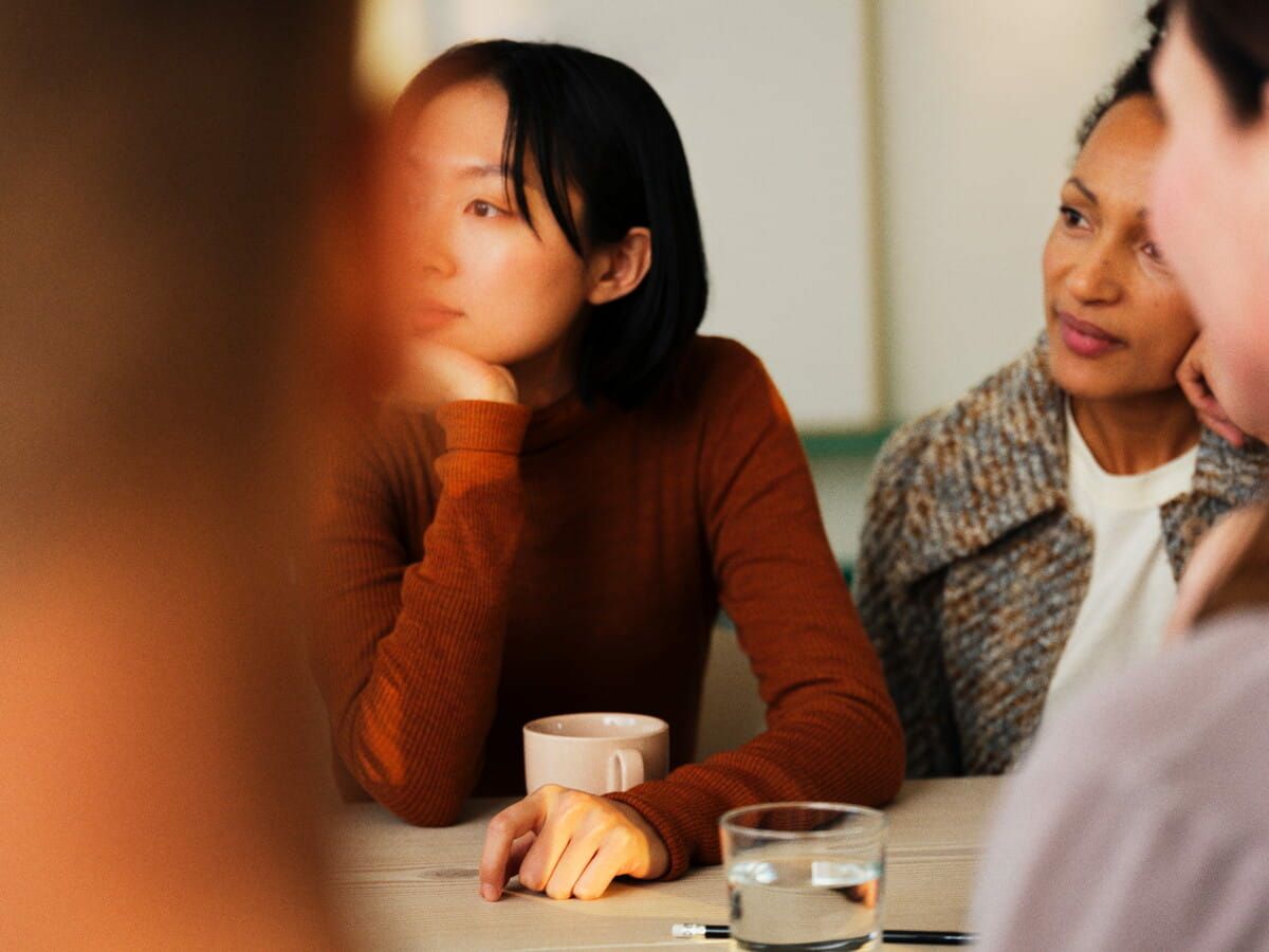 People engaging in conversation